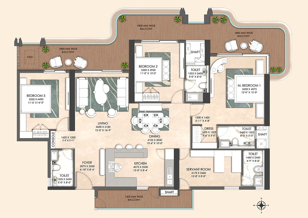 3 BHK + UTILITY